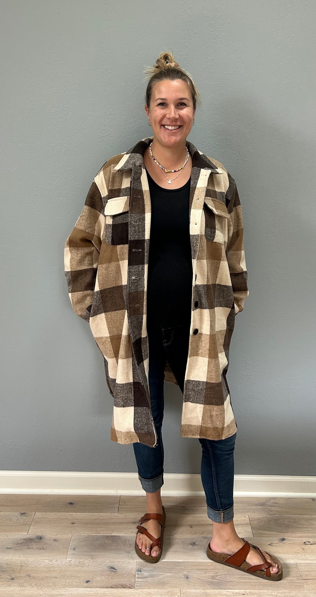 Neutral Flannel Shacket