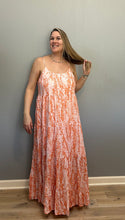 Load image into Gallery viewer, Abstract Orange Flowy Dress
