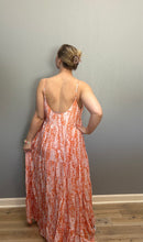 Load image into Gallery viewer, Abstract Orange Flowy Dress
