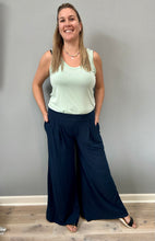 Load image into Gallery viewer, Dark Blue Long sleeve and Wide Leg Set
