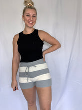 Load image into Gallery viewer, Soft Gray Striped PJ Shorts
