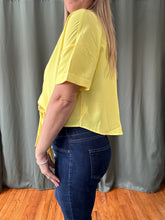 Load image into Gallery viewer, Yellow Lapel Tie Blouse
