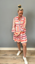 Load image into Gallery viewer, Multicolor Geometric Stripe Dress

